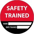 Nmc Safety Trained Name Date Trained Hard Hat Label, Pk25, Material: Reflective Vinyl Sheeting HH169R
